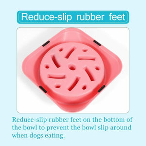 Slow Eating Dog Bowl - Perfect For Wet & Dry Food!
