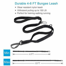 Load image into Gallery viewer, Anti-Shock Reflective Leash - With Seat Belt Buckle Clip!
